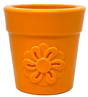 SodaPup PUP-X Rubber Treat Dispenser & Enrichment Toy - Flower Pot - Orange Orange