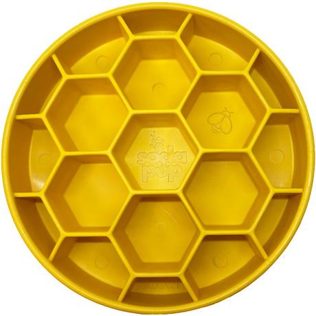 SodaPup Honeycomb Design Slow Feeder Bowl for Dogs - Yellow Yellow