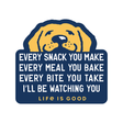 Life Is Good I'll Be Watching You Yellow Lab Small Die Cut Decal Darkest blue