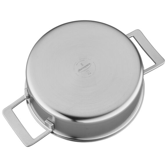 Demeyere Industry 5-Ply 4 QT Stainless Steel Deep Sauté Pan with Double Handle and Lid