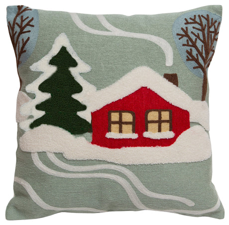 Carstens Inc Snowy Cabin Pillow