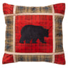 Carstens Inc Red Plaid Bear Pillow Red