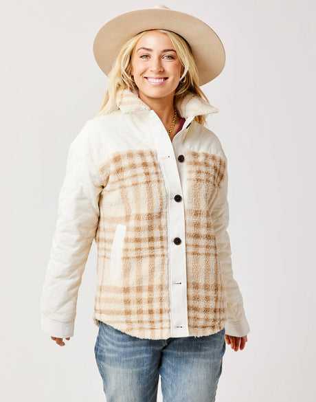 Carve Designs Women's Vineyard Shacket Birch plaid