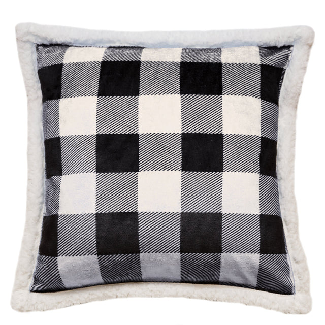Carstens Inc Lumberjack Black White Pillow Black white