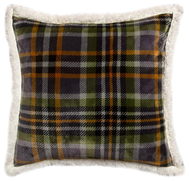 Carstens Inc Gray Plaid Plush Pillow Gray