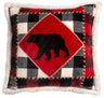 Carstens Inc Lumberjack Bear Pillow Red black