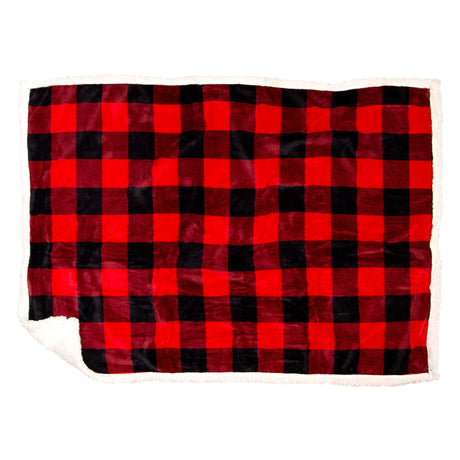 Carstens Inc Dog Throw Lumberjack Plaid Plaid Sherpa Red black