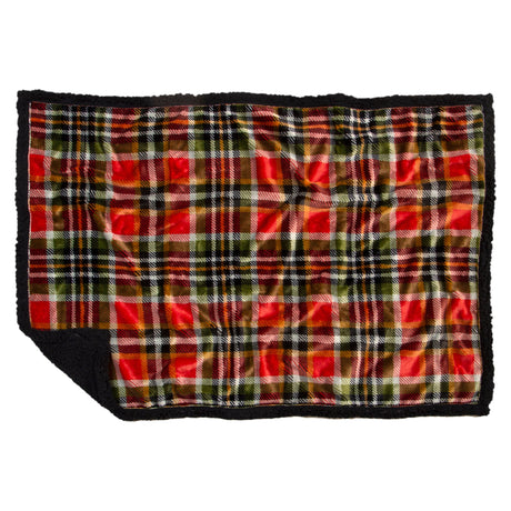 Carstens Inc Dog Throw Rust Sage Plaid Sherpa Rust sage