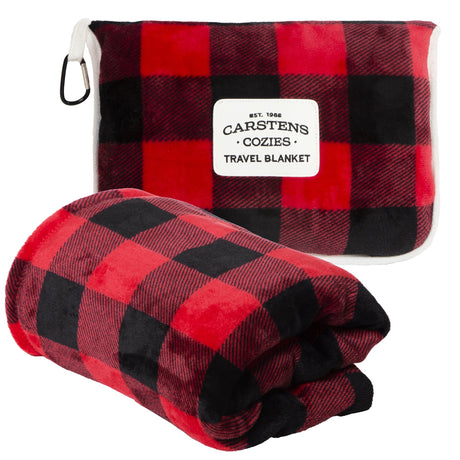 Carstens Inc Travel Blanket Red Lumberjack Red blacl