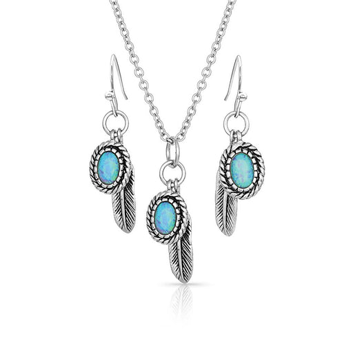 Montana Silversmiths Wishing On Hope Opal Jewelry Set Silver/turquoise