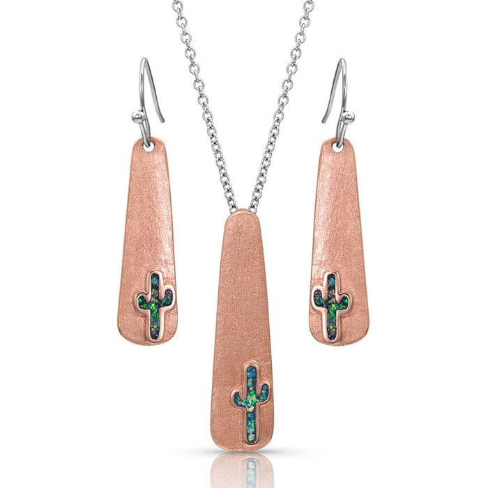 Montana Silversmiths Desert Sun Opal Cactus Jewelry Set