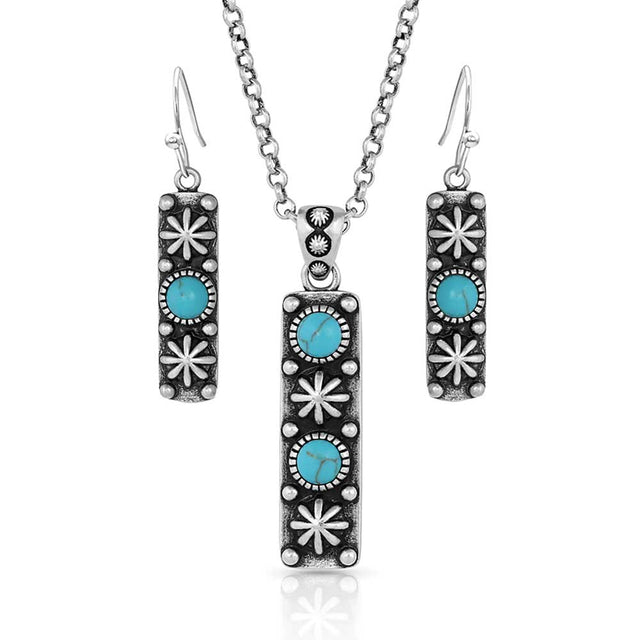 Montana Silversmiths Starlight Starbrite Stone Turquoise Silver Jewelry Set