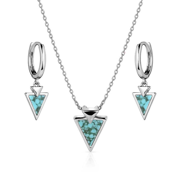 Montana Silversmiths Pointed Path Turquoise Jewelry Set