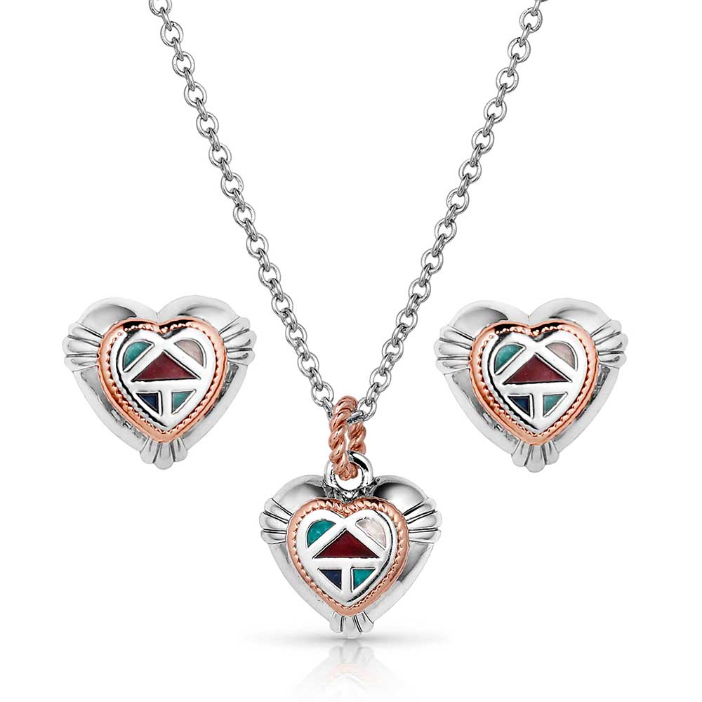 Montana Silversmiths Western Mosaic Heart Jewelry Set