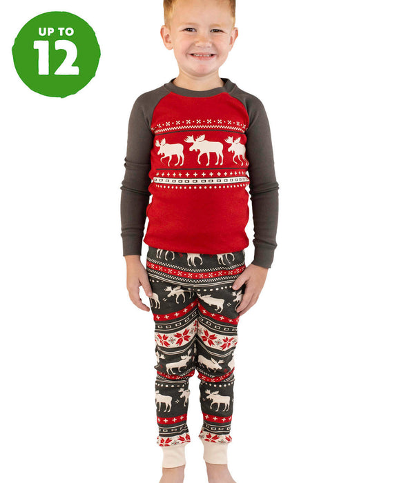 Lazy One Cabin Fair Isle Kid's Long Sleeve Pj's