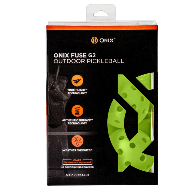 Onix Sports Fuse G2 Outdoor Pickleballs 6-pack Neon