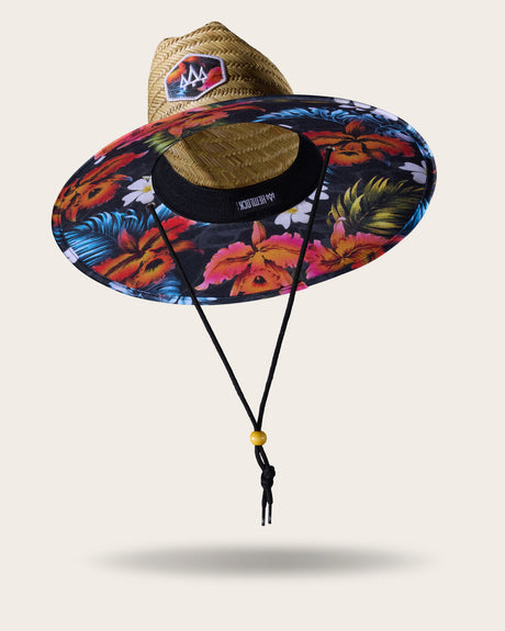 Hemlock Hats Kailua Straw Hat - Hawaiian Floral Hawaiian Floral