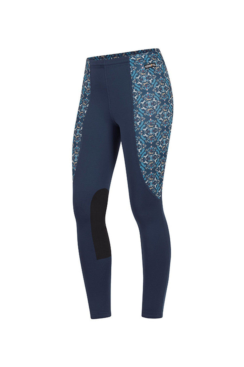 Kerrits Equestrian Apparel Kids Performance Knee Patch Riding Tight Indigo Horsing Around