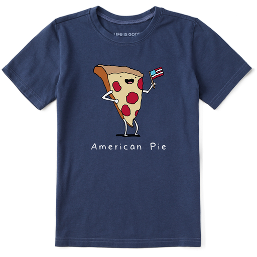 Life Is Good Kids' American Pizza Pie Short-Sleeve Crusher Tee - Darkest Blue Darkest Blue