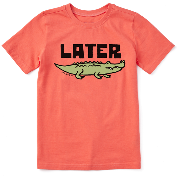 Life Is Good Kids' Later Gator Short-Sleeve Crusher Tee - Mango Orange Mango Orange