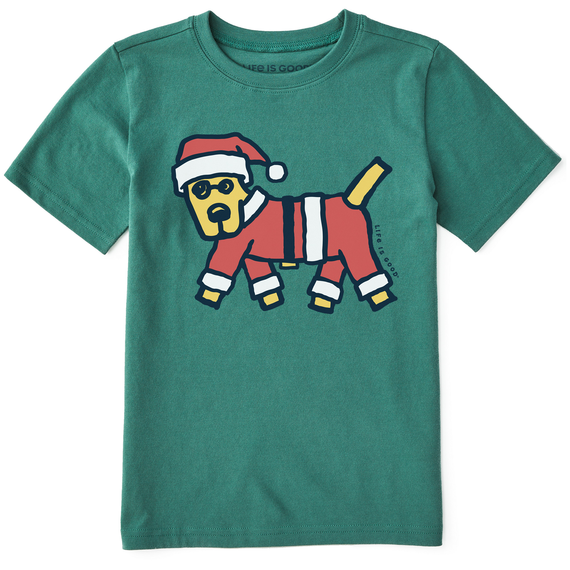 Life Is Good Kids' Rocket Santa Suit Crusher Tee - Spruce Green Spruce Green