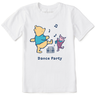 Life Is Good Kids' Winnie & P Dance Party Short-Sleeve Crusher Tee - Cloud White Cloud White