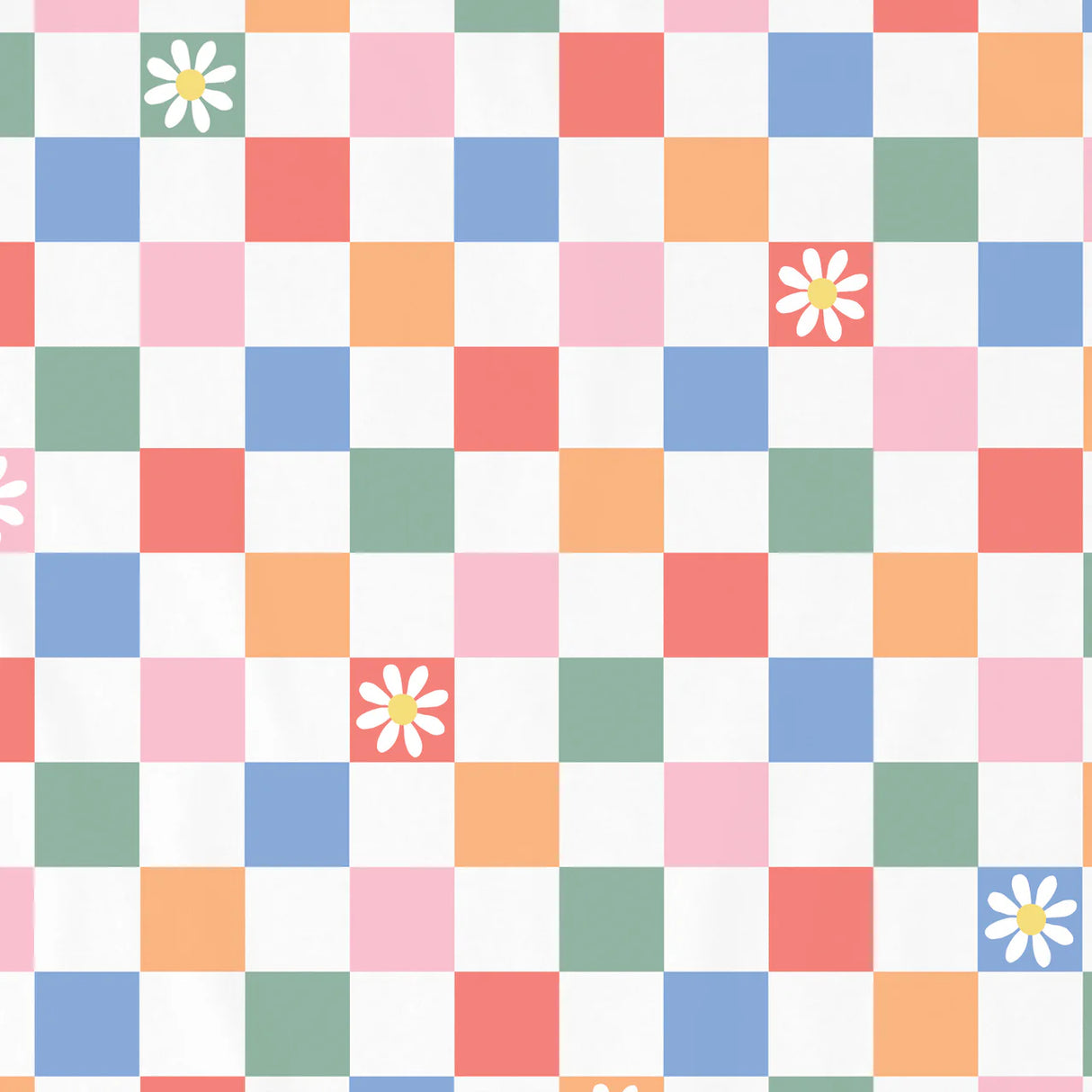 Life Is Good Kids Daisy Checkerboard Pattern Short Sleeve Crusher Tee - Cloud White