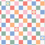 Life Is Good Kids Daisy Checkerboard Pattern Short Sleeve Crusher Tee - Cloud White