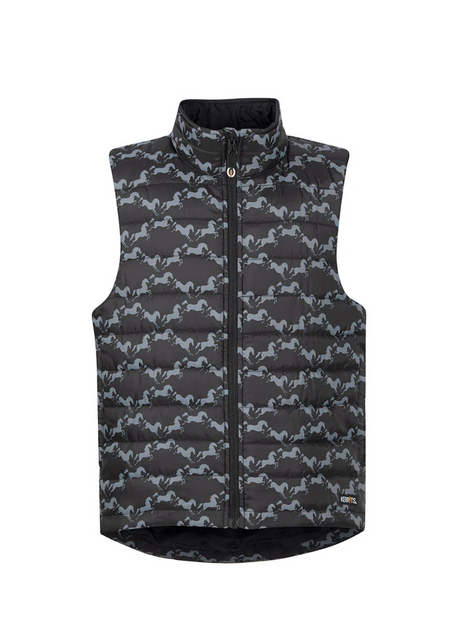 Kerrits Equestrian Apparel Kids Horse Crazy Quilted Vest Black Diamond Horse