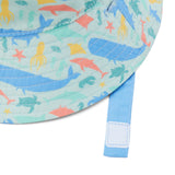 Life Is Good Kids Toddler Sea Life Pattern Made in the Shade Bucket Hat - Cornflower Blue
