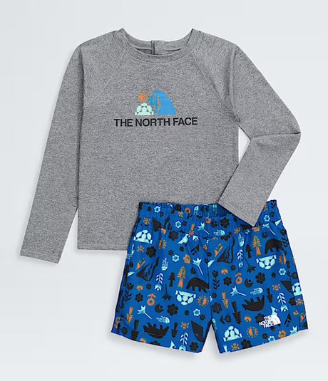 The North Face Kids Class V Pathfinder Set - Medium Grey Heather/ Hero Blue Multi