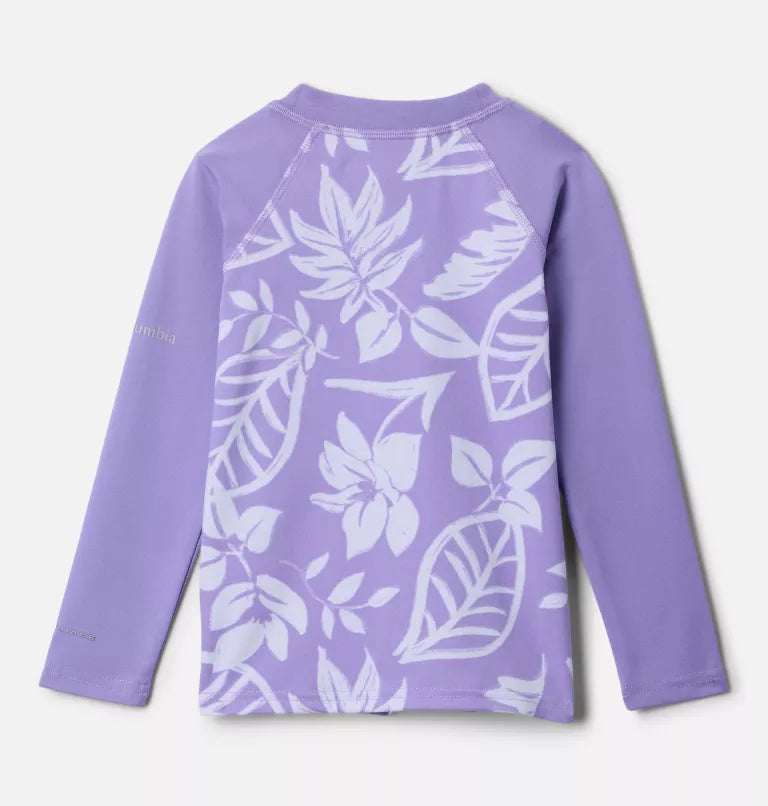 Columbia Kids Toddler Sandy Shores Printed Long Sleeve Sunguard Shirt - Paisley Purple Pasteled Tonal