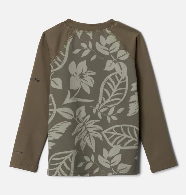 Columbia Kids Toddler Sandy Shores Printed Long Sleeve Sunguard Shirt - Stone Green Pasteled Tonal / Stone Green