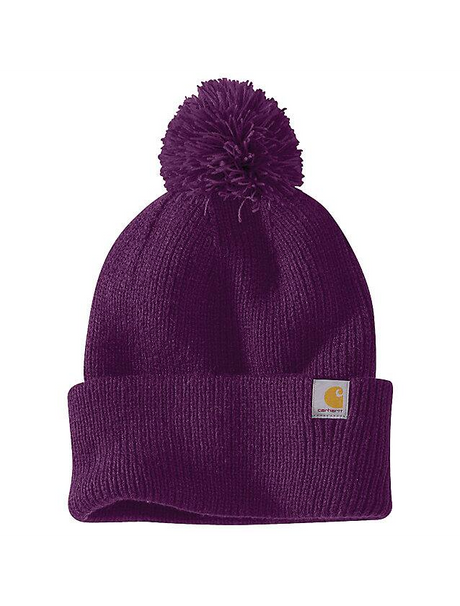 Carhartt Knit Pom-Pom Cuffed Beanie - Eggplant