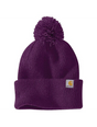 Carhartt Knit Pom-Pom Cuffed Beanie - Eggplant