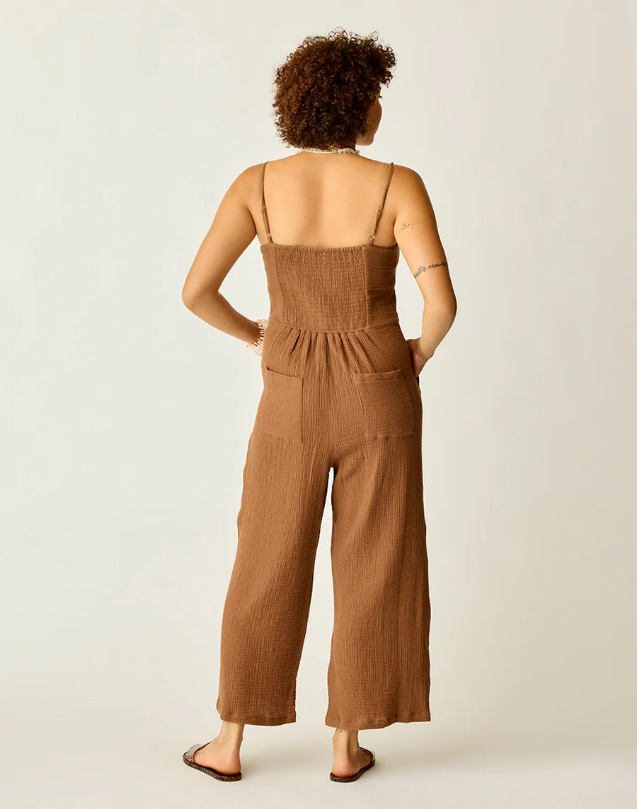 Carve Designs Knox Gauze Jumpsuit - Rum