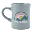 Life Is Good Life is Good Sunset Mountains Diner Mug - Stone Blue Stone Blue