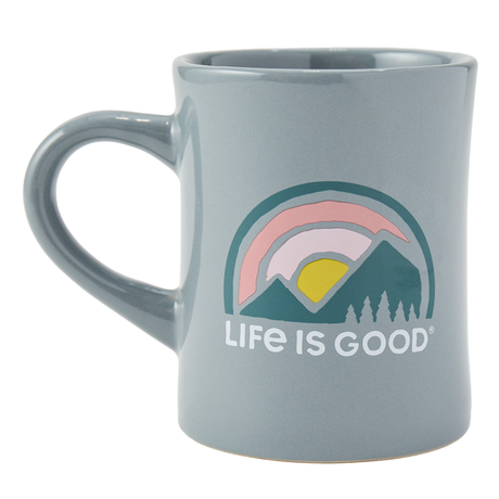 Life Is Good Life is Good Sunset Mountains Diner Mug - Stone Blue Stone Blue