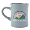 Life Is Good Life is Good Sunset Mountains Diner Mug - Stone Blue Stone Blue
