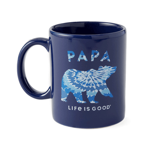Life is Good Tie Dye Papa Bear Jake's Mug Darkest Blue