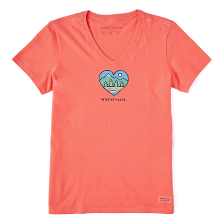 Life is Good Women's Wild At Heart Crusher Tee Mango Orange