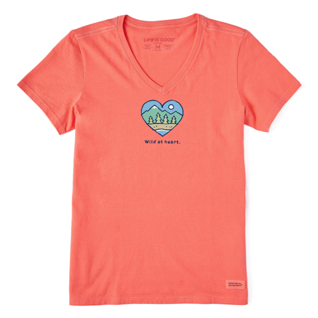 Life is Good Women's Wild At Heart Crusher Tee Mango Orange