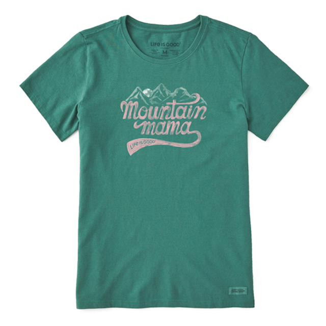 Life is Good Women's Mountain Mama Crusher Tee Spruce Green