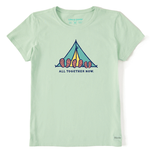 Life is Good Women's All Together Tent Short Sleeve Tee Sage Green