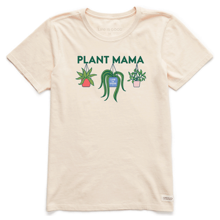Life is Good Women's Plant Mama Crusher Tee Putty White
