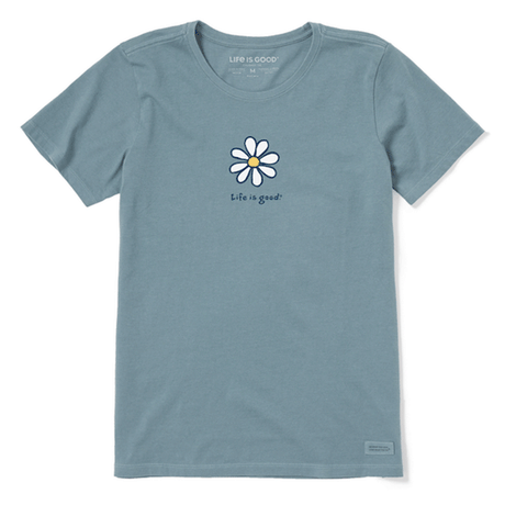 Life is Good Women's Daisy Crusher Tee Smoky Blue