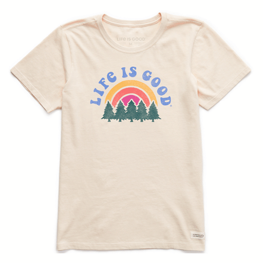 Life is Good Women's Rainbow Forest Short Sleeve Tee Putty White