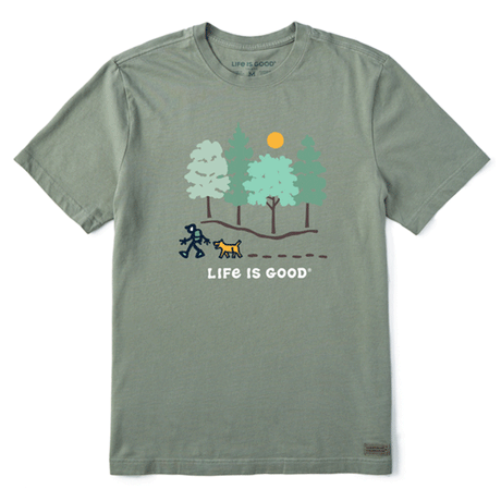 Life is Good Men's Fall Vista Hike Crusher Tee Moss Green