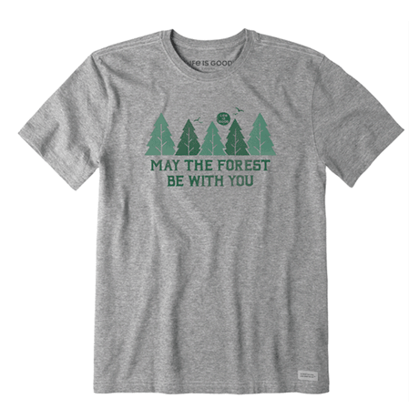 Life is Good Men's May The Forest Be With You Crusher Tee Heather Gray