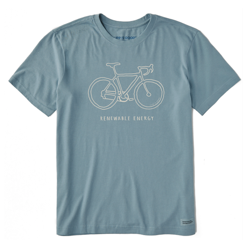 Life is Good Men's Renewable Energy Bike Short Sleeve Tee Smoky Blue